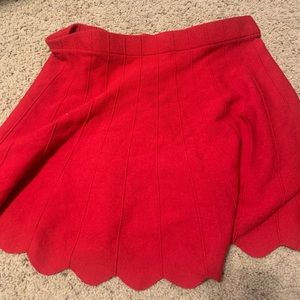 red scalloped skirt ✰